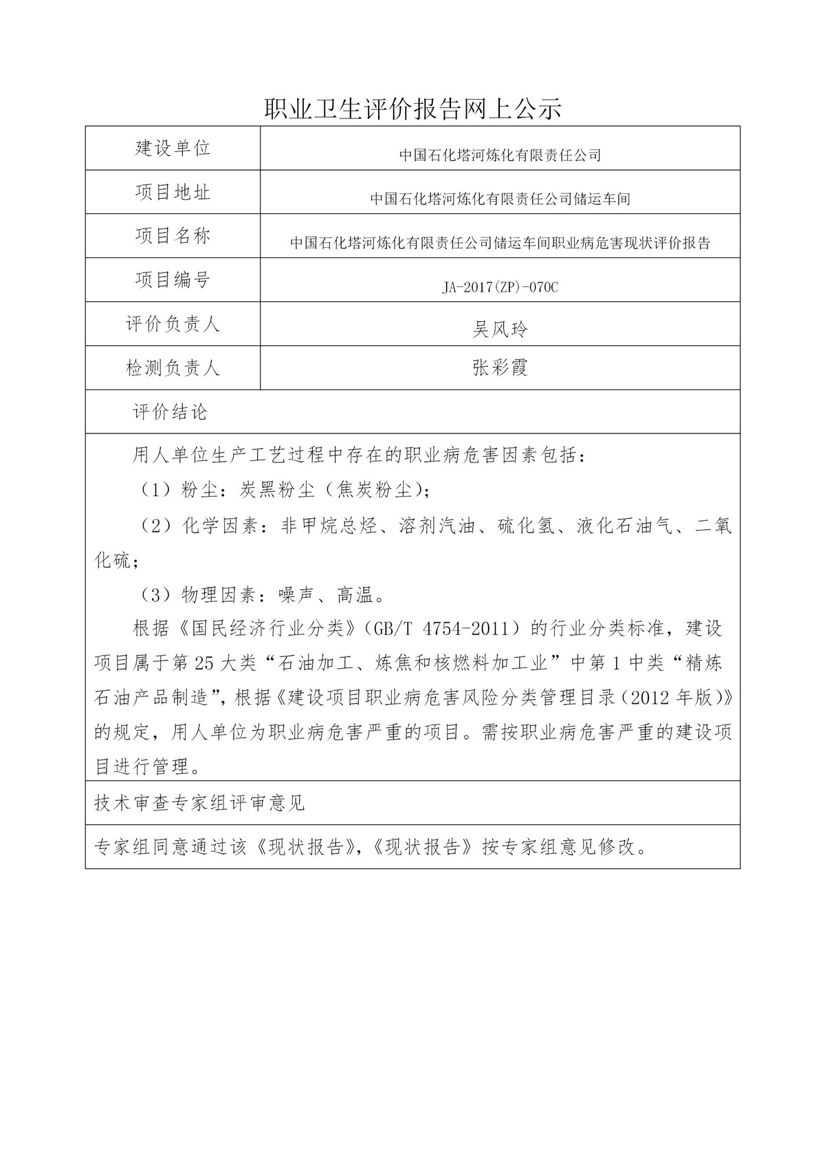 JA-2017(ZP)-070中国石化塔河炼化有限责任公司工作场所职业病危害因素现状评价_01.jpg