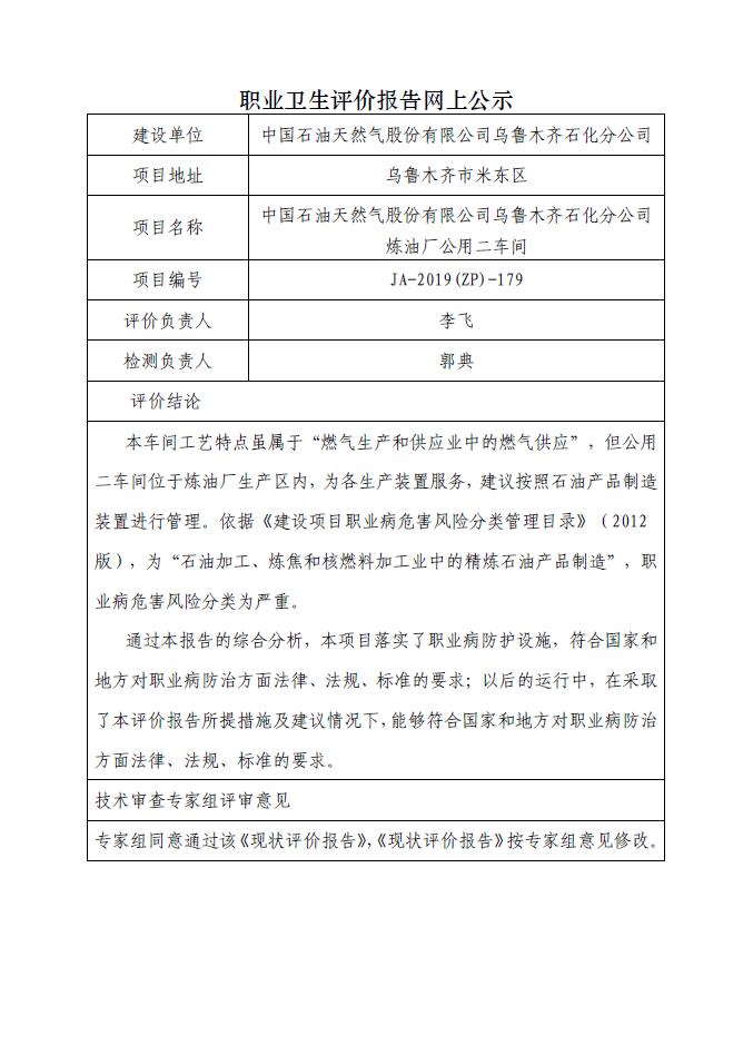 JA-2019(ZP)-179中国石油乌鲁木齐石化分公司炼油厂公用二车间职业病危害现状评.jpg