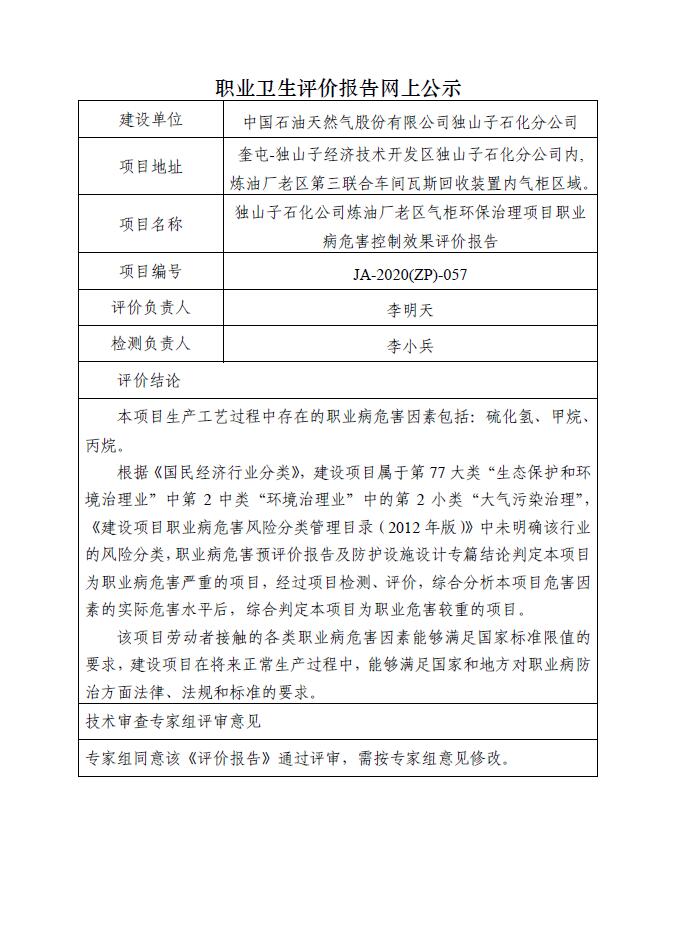 JA-2020(ZP)-057独山子石化公司炼油厂老区气柜环保治理项目职业病危害控制效果评价报告.jpg