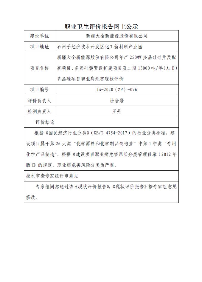 JA-2020(ZP)-076新疆大全新能源股份有限公司年产250MW多晶硅硅片及配套项目、多晶硅装置改扩建项目及二期13000吨年（A、B）多晶硅项目职业病危害现状评价.jpg