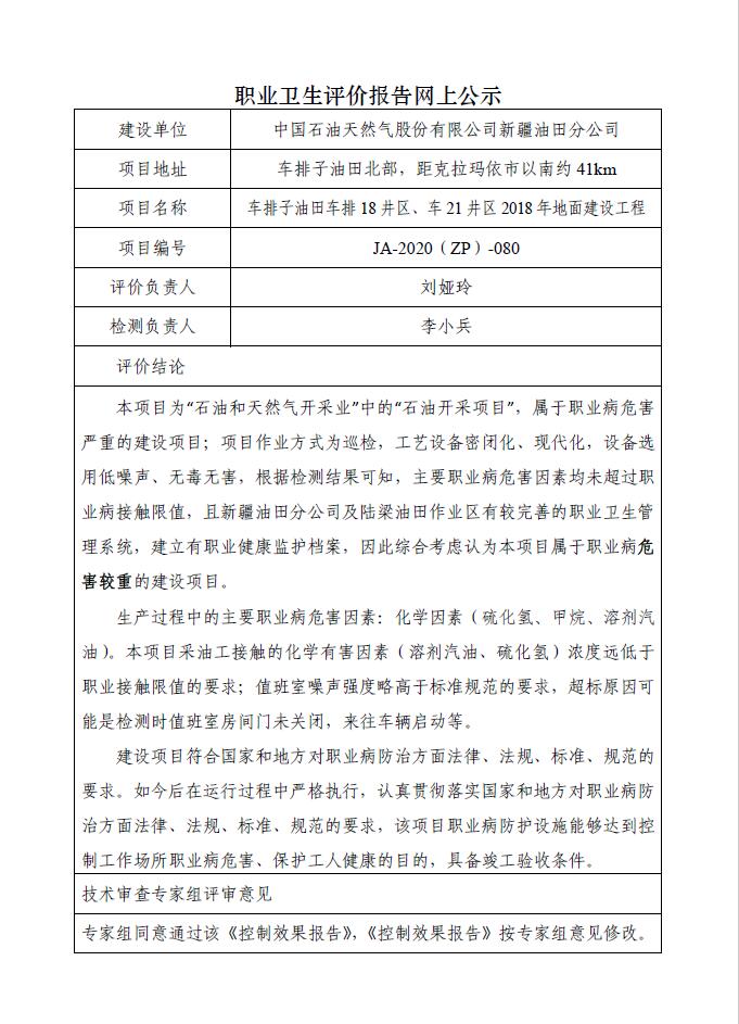 JA-2020(ZP)-080中国石油新疆油田分公司车排子油田车排18井区、车21井区2018年地面建设工程职业病危害控制效果评价.jpg