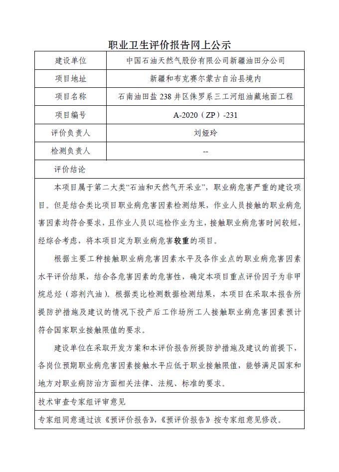 JA-2020(ZP)-231中国石油新疆油田分公司石南油田盐238井区侏罗系三工河组油藏地面工程职业病危害预评价.jpg