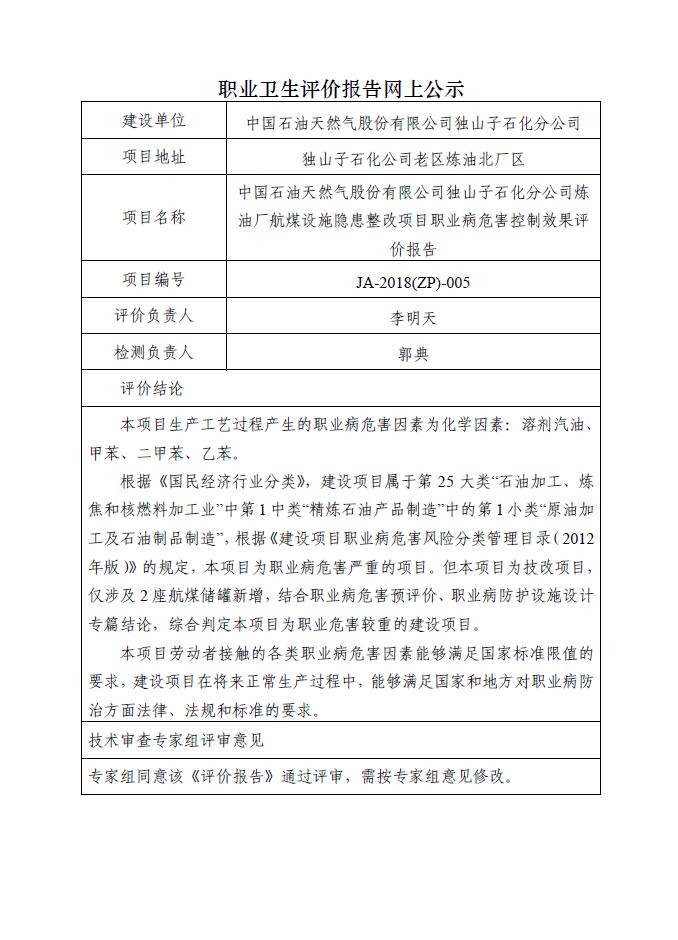 JA-2018(ZP)-005中国石油天然气股份有限公司独山子石化分公司炼油厂航煤设施隐患整改项目职业病危害控制效果评价报告.jpg