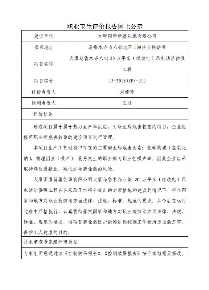 JA-2018(ZP)-010大唐国唐新疆能源有限公司大唐乌鲁木齐八钢20万平米（煤改电）风电清洁供暖工程职业病危害控制效果评价.jpg